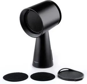 BREETEE Portable Range Hood Kitchen - Powerful 3-Speed Suction, Countertop Compact Ductless, 2x Core Filters, 2x Carbon Filters, Low Noise Kitchen Exhaust Fan, Oil Collection Cup,  [Black]