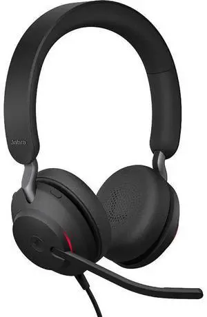 Jabra Evolve2 40 SE Wired Stereo Noise-Cancelling Headset - Features 3-Microphone Call Technology and USB-C Cable - MS Teams Certified, Works with All Other Platforms - Black