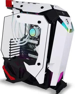 ANSAITE C650 Mech PC Case - ATX Tower Gaming Computer Case with Tempered Glass,White