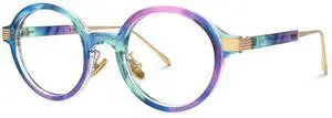 VOOGLAM Blue Light Glasses for Women Round Gaming Glasses Anti Eyestrain Dry Eyes UV Computer Phone TV Eyewear Fashion Dylan Multicolor GJGT000174-06 Trend