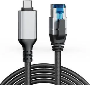 USB C to Ethernet Cable 15 FT, Gigabit Network, Flat Type C to RJ45 LAN Cord, Directly Connected, Thunderbolt 3/4 Compatible, for MacBook Pro/Air, iPhone 15, iPad Pro, Galaxy, Smartphone, Laptop, PC