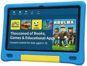 NOBKLEN 10.1 Inch Kids Tablet with Shockproof Case | Android 14, 64GB+8GB RAM, 12H Battery | Parental Control, Google Kids Space & Preloaded Educational Apps | WiFi 6, HD Display, Ages 3-12