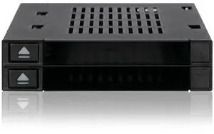 ICY DOCK Dual 2 Bay 2.5 SSD & HDD Dock Tool-Less Hot-Swap SATA / SAS Mobile Rack Enclosure for 3.5 Bay - flexiDOCK MB522SP-B