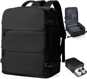 coowoz Large Travel Backpack Carry On for Women Man Black Waterproof Gym Backpacks with Laptop Compartment Mochila de Viaje Teacher Personal Item Backpack Rucksack Airplane Accessories Must Haves