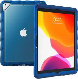 Gumdrop DropTech Clear Case Fits Apple iPad 9th | 8th | 7th Gen (10.2-inch) Designed for K-12 Students Teachers & ClassroomsDrop Tested Rugged Shockproof Bumpers for Reliable Device Protection  Blue