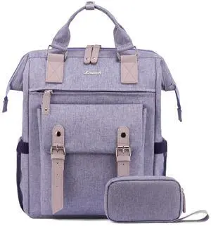 LOVEVOOK Extra Large Backpack for Women, 18 Inch Travel Laptop Backpack with USB Charging Port, Teacher Doctor Nurse Work Bags, College Computer Backpack Purse, Wide Open Carry On Travel Bag, Purple