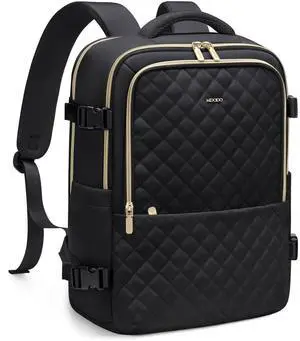 MDODO Travel Backpack for Women Men - Large Carry On Luggage Laptop Backpack Lightweight Daypack Waterproof Causal Bookbag Computer Backpack for College,Travel,Work,Fits 15.6Inch, 36L, Black