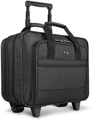 Solo New York Rolling Case with Wheels - Roller Laptop Bag, Wheeled Briefcase for Women & Men, Carry On Size for Travel, Fits 15.6" Computer - Carnegie, Black