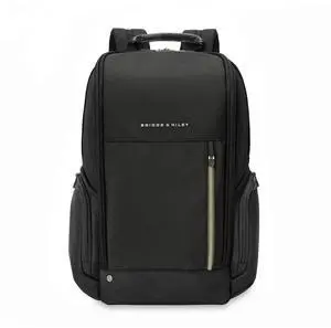 Briggs & Riley Medium Widemouth Backpack - Carry On Travel Backpack for Women & Men, Personal Item Bag, Self-Repairing Zippers, Padded Straps, Fits up to 15.6" Laptop - HTA Collection, Black
