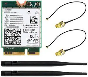 Waveshare Wireless BE200 NIC, Gigabit Tri-Band Wi-Fi 7, IEEE 802.11a/B/G/N/Ac/Be/Ax Standard, BLT 5.4