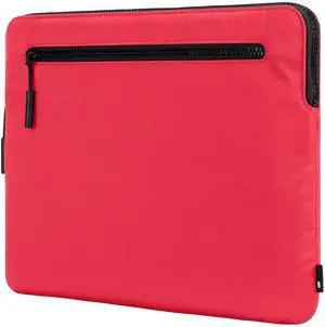 Incase Compact Laptop Sleeve with Flight Nylon - 16-inch MacBook/Laptop & iPad/Tablet Sleeve - Faux Fur Lining, Lightweight, Durable, Weather Resistant, Slip Pocket for Accessories - Hibiscus Red