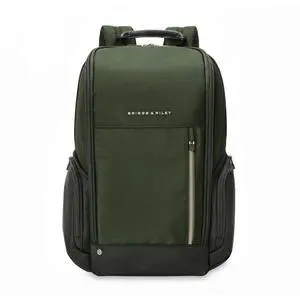 Briggs & Riley Medium Widemouth Backpack - Carry On Travel Backpack for Women & Men, Personal Item Bag, Self-Repairing Zippers, Padded Straps, Fits up to 15.6" Laptop - HTA Collection, Forest