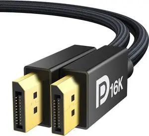 IVANKY 16K Displayport Cable, [6.6ft, 2-Pack], VESA Certified DP 2.1 Cable [16K@60Hz, 8K@120Hz, 4K@240Hz], Support HDR10, HDCP, 3D, DSC 1.2a, for Gaming Monitor, TV, Graphics, [6.6ft, 2-Pack]