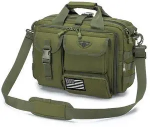 Stypos Tactical Messenger Bag, 14 Inch Tactical Briefcase for Man Military Laptop Bag Messenger Shoulder Bag, Includes a Flag(Green)