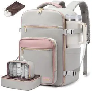 LOVEVOOK Travel Backpack For Women,40L Carry On Backpack Flight Approved,TSA Personal Item Travel Bag Fits 17 Inch Laptop,Business Weekender Overnight Daypack with Toiletry Bag and Cube