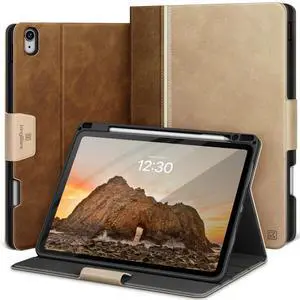 KingBlanc for iPad Air 11-inch Case M3 (2025) / M2 (2024), iPad Air 5th/4th Generation (2022/2020, 10.9") with Pencil Holder, Vegan Leather Stand Cover, Auto Sleep Wake, Viewing/Typing Angle, Beige