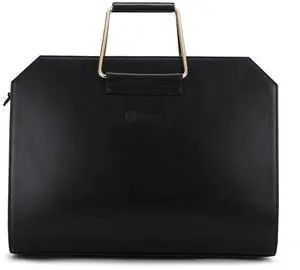 RASHKI CHIQUE - 15.6" Laptop Tote Bag for Women | Professional Office Bag | Detachable & Adjustable Strap | Vegan Leather (Black)