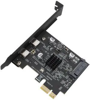 PCIe to USB 3.2 Gen 2 Card, USB 3.2 PCI Express Expansion Card, Type C High Speed 10Gbps USB C PCI Express Card PC Internal USB Hub for Desktop PC Support and Linux