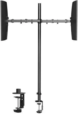 Pholiten Extra Tall Dual Monitor Stand, Dual Monitor Mount, Desk Mount up to 47 inch Pole, 2 Monitor Stand, Computer Monitor Arm, Fully Adjustable Stand for up to 27 inch Screens