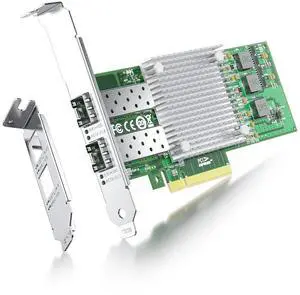 ipolex 10Gb SFP+ PCIE NIC Network Card, Broadcom BCM57810S Chip, Dual SFP+ Port Card, PCI Express X8, Ethernet LAN Adapter Support Windows/Windows Server/Linux/VMware Esxi