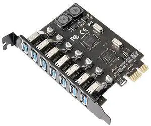 chenyang 7 Port PCI-E 1X to 7 USB 3.0 HUB PCI Express Expansion Card Adapter with 120mm PCI-E Slot Bracket