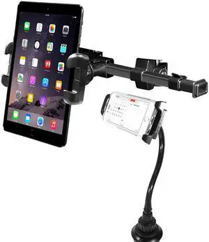 Macally Car Headrest Tablet Mount and a Cup Holder Tablet Mount, Comfort for Everyone