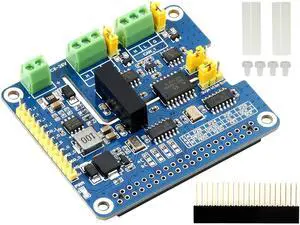 2-Channel Isolated CAN FD Expansion HAT for All Raspberry Pi, Support CAN2.0 and CAN FD Protocols,with MCP2518FD CAN Controller + MCP2562FD CAN Transceiver Onboard Multi Protection Circuits
