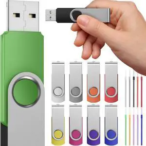 FEBNISCTE 32GB 3.0 USB Flash Drive Pack of 10, Thumb Drives Swivel Zip Drive Jump Drive Memory Sticks Flash Drive Bulk High Speed Thumb Drive