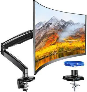 ErGear Single Monitor Mount for 13 to 49 inches Ultrawide Screens, Holds 26.5lbs, Gas Springs Single Monitor Arm, Single Monitor Stand with Swivel, Tilt, Rotation for Home and Office, VESA 75/100mm