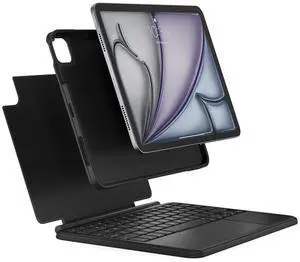 Brydge Air MAX+ Wireless Keyboard Case with Multi-Touch Trackpad for iPad Air 11" & iPad Pro 11", Detachable Magnetic SnapFit Case, Black