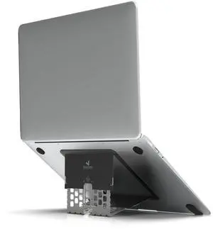 MAJEXTAND Paper-Thin Stand for MacBook, Laptop Riser, Slim Portable Ergonomic Ventilated Stand, 6 Adjustable Heights from 2.1" to 3.6", Compatible with Laptops Up to 18, US Patented (Black)