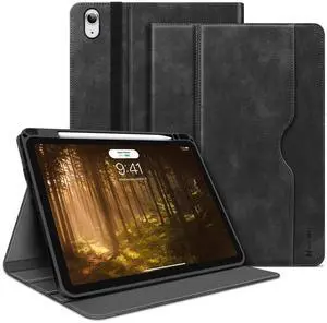 H HOLIMET Case for iPad Air 11 inch 2025 M3, iPad Air 4th/5th/6th Generation 10.9 Inch with Pencil Holder Pocket Typing Angle Auto Sleep/Wake Muti-Stand Vegan Leather