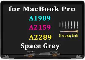 GBOLE A1989 A2289 A2159 Screen Replacement for MacBook Pro A1989 A2159 A2289 Retina 13.3" LCD LED Display Digitizer Assembly Panel EMC 3214 3358 3301 3456 (Space Grey)