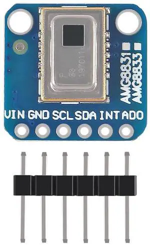 DORHEA AMG8833 8 * 8 IR Thermal Camera Sensor Breakout Imager Array Temperature Sensor Module Grid-Eye 8x8 Infrared Camera Module Array Board IIC I2C 3-5V for Raspberry Pi AMG-8833