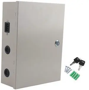 Metal Power Supply Box, 12V 10A 9CH UPS PWM Access Control Box with Delayed Power Off Function