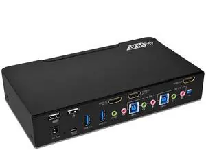 gofanco Prophecy HDMI 2.0a KVM Switch 2 Port  4K @60Hz 4:4:4, HDR, 18Gbps, 3D, HDCP 2.2/1.4 - USB Keyboard/Mouse Plus USB 3.0 Hub, Audio in and Out, Hotkeys - KVM Switch 2 Computers, TAA Compliant