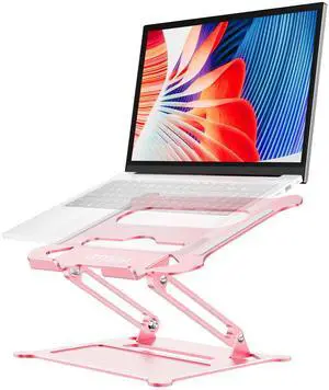 Urmust Laptop Notebook Stand Holder Adjustable Ultrabook Stand Riser Portable Compatible with MacBook Air Pro HP Dell XPS Lenovo All laptops 10-15.6"(Rose Gold)