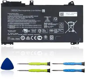 OUWEE RE03XL Laptop Battery Compatible with HP ProBook 430 440 445 450 455R G6 430 440 445 450 G7 Serie HSTNN-OB1C HSTNN-UB7R HSTNN-DB9A L32407-AC1 L32407-2B1 L32407-541 L32656-005 11.55V 45Wh 3750mAh