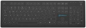 PUREKEYS Medical Keyboard Full Size Wireless Black for Hospital, Dentist, Cleanroom, Laboratory and Industrial. Easy to Clean Hygienic Flat and Flexible Silicone