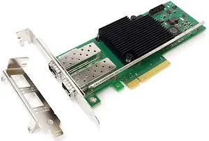 HINYSENO Dual Port 10GbE SFP+ Fiber Optic PCI-Express x 8 NICs Gigabit Ethernet Server Adapter 2 Port Network Interface Controller Card for XL710BM2 Chipset, Compare to Intel X710-DA2