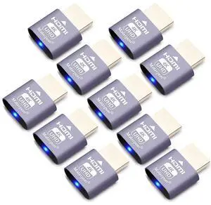 HDMI Dummy Plug fit-Headless Display Emulator DDC EDID Headless Ghos with Windows Mac OSX Linux Great for Graphics Acceleration Support 3840x2160@60Hz 10P