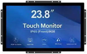 GreenTouch 23.8 Inch 10 Points Open Frame PCAP Touchscreen Monitor - Industrial Touch Display -16:9 -TFT LCD