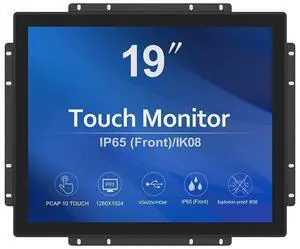 GreenTouch 19 inch Ultra Slim Touch Open Frame Monitor, HDMI/VGA/DVI Interface, 1280 x 1024 Resolution, Industrial Touch Display