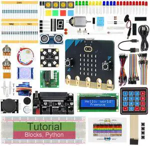 Freenove Ultimate Starter Kit for BBC micro:bit (V2 Included), 316-Page Detailed Tutorial, 225 Items, 44 Projects, Blocks and Python Code