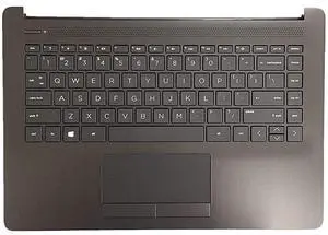 Replacement for HP 14-cm 14T-CM 14Z-CM 14-CK 14-ck 14-cm 14-dg 14q-cs 14q-cy Laptop Upper Case Palmrest Keyboard Assembly Part L23241-001 L23491-001 6070B1306303 Top Cover Smoke Gray
