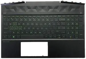 Replacement for HP Gaming Pavilion 15-DK 15-DK0126TX TPN-C141 Laptop Upper Case Palmrest Green Backlit Keyboard Assembly Part L57593-001 AP2K8000310
