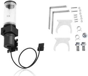 DIY PC Water Cooling System, Acrylic Computer LED Water Cooling Cylinder Reservoir 19W Pump G1/4 for PC CPU Liquid Cooling(110mm)