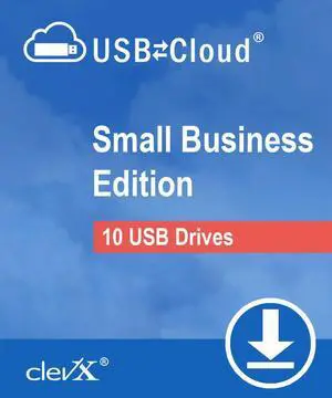 ClevX USBtoCloud - Small Business (SMB) - Automatic Cloud Backup for portable drives - 1 year, up to 10 portable USB Flash drives or external HDD/SSD devices