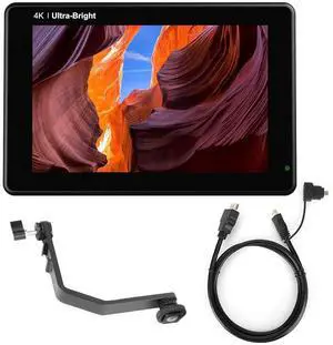 On-Camera Video Field Monitor, 7 Inch IPS 3G-SDI 4K Full High Definition 1920x1200 DSLR Monitor, 2200nits 3D LUT Touching Screen with Swivel Arm for Mirrorless Camera, Camcorder, Video Camera