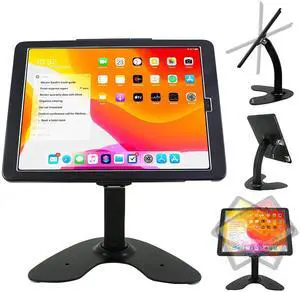 CarrieCathy Desktop Wall Mount Anti-Theft Security Kiosk POS Stand Holder Enclosure for 2022 2021 2020 2018 iPad Pro 12.9", Flip & 360° Swivel Design